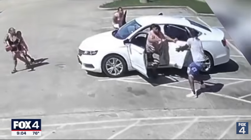 Carjacking white sedan